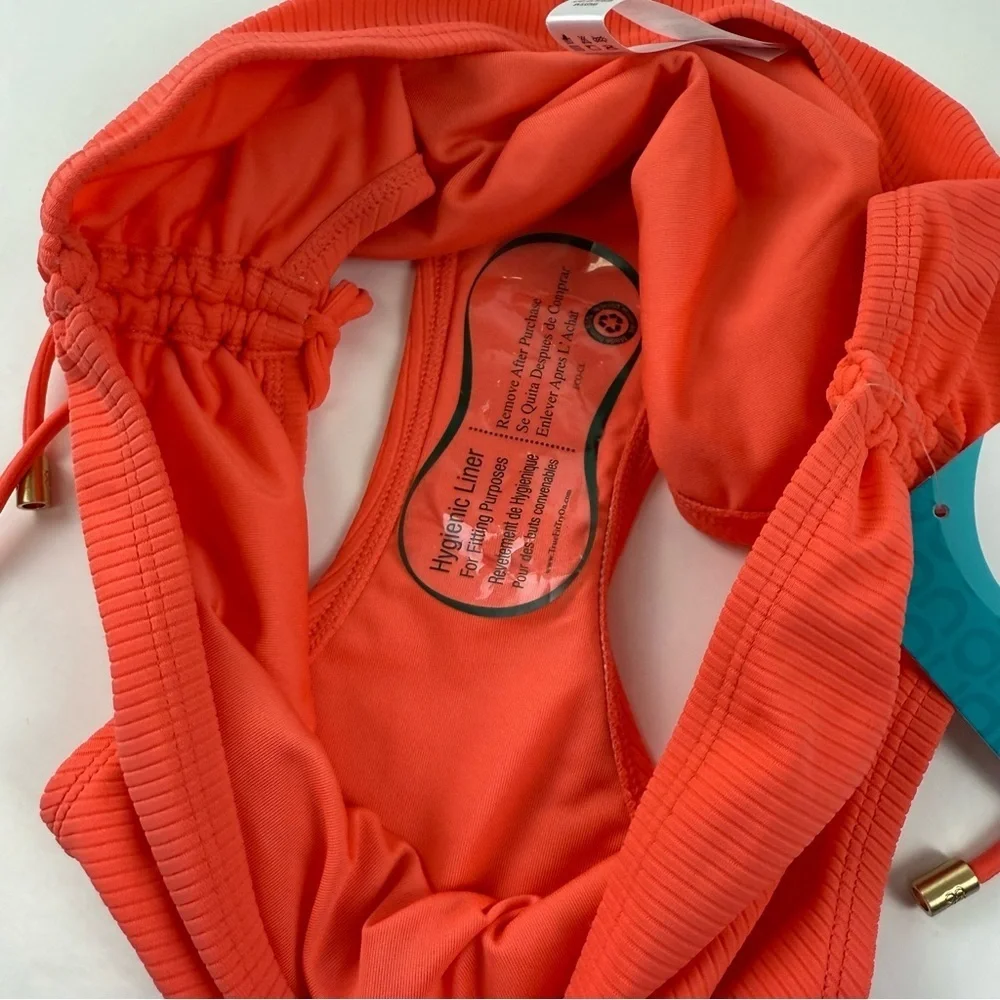 Coco Reef Bikini Bottom Womens XL Coral Ribbed Side Tie Swim NWT